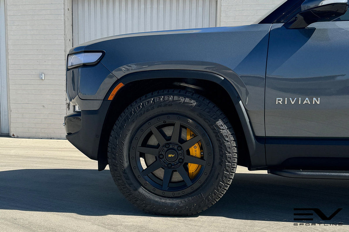 Demo Tires (Barely Used) - R800 Compass 8 Spoke 20&quot; Flow Forged Wheel &amp; BFG Tire Package by Team 1EV for Rivian R1T / R1S Open Box Special!