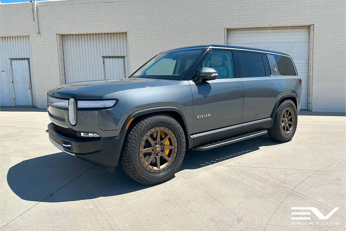 R800 Compass 8 Spoke 20&quot; Flow Forged Wheel &amp; Tire Package by Team 1EV for Rivian R1T / R1S Open Box Special!