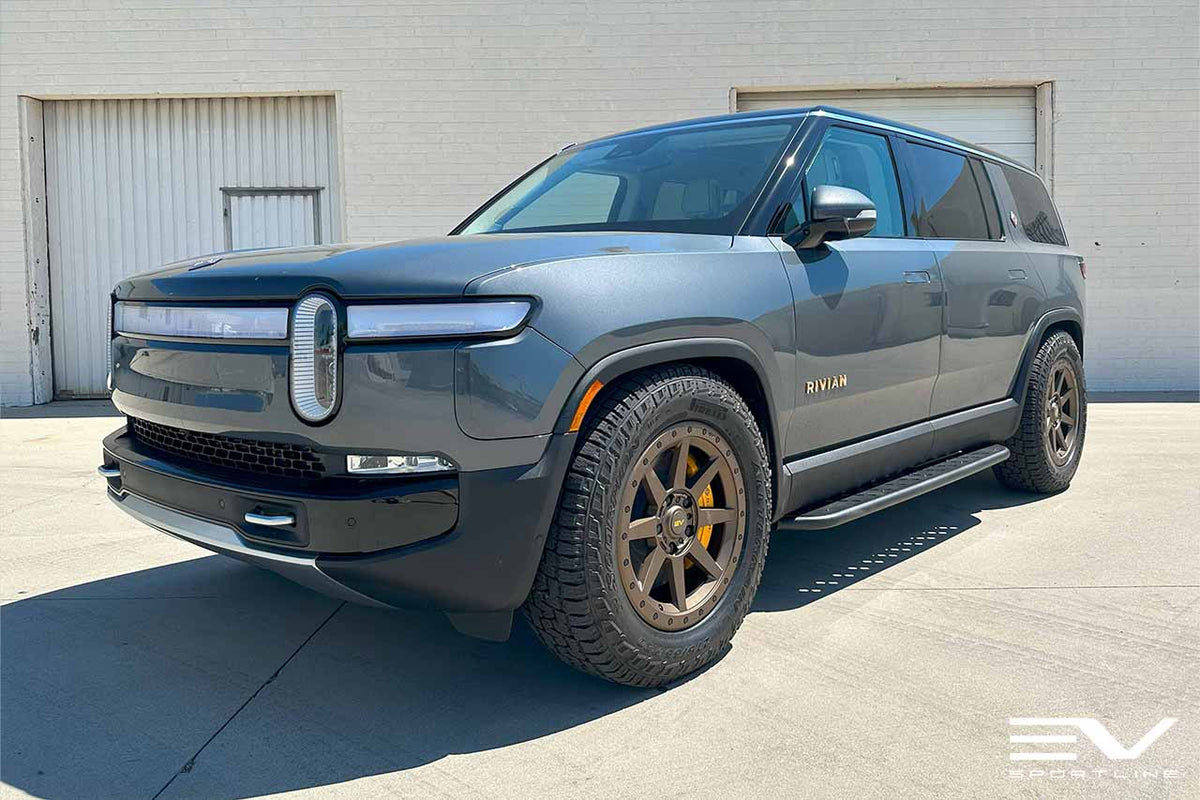 R800 Compass 8 Spoke 20&quot; Flow Forged Wheel &amp; Tire Package by Team 1EV for Rivian R1T / R1S Open Box Special!