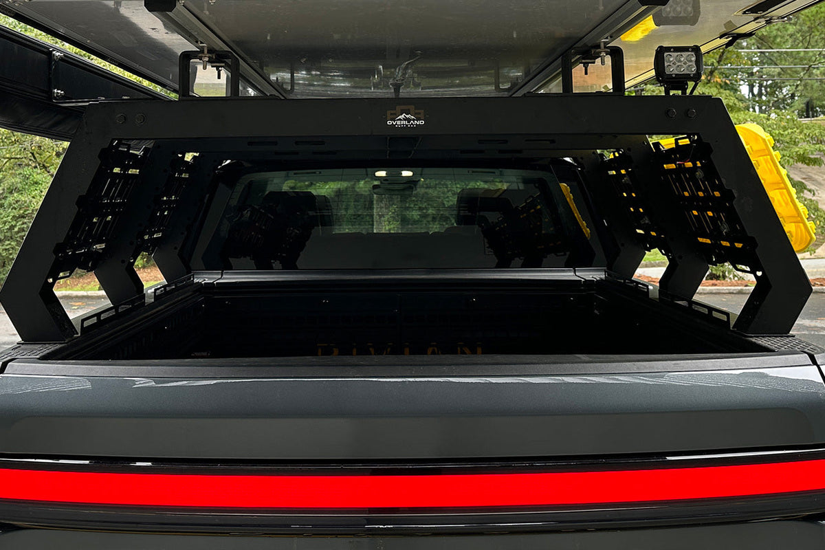 Bed Ramp For Rivian R1t Rivian R1T Bed Rack System by Overland Ruff Rax - EV Sportline - The ...