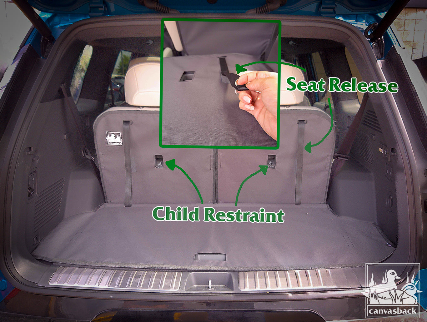 Rear Cargo and Back Seat Down Canvasback Liner and Surface Covers for 2024-Present Kia EV9