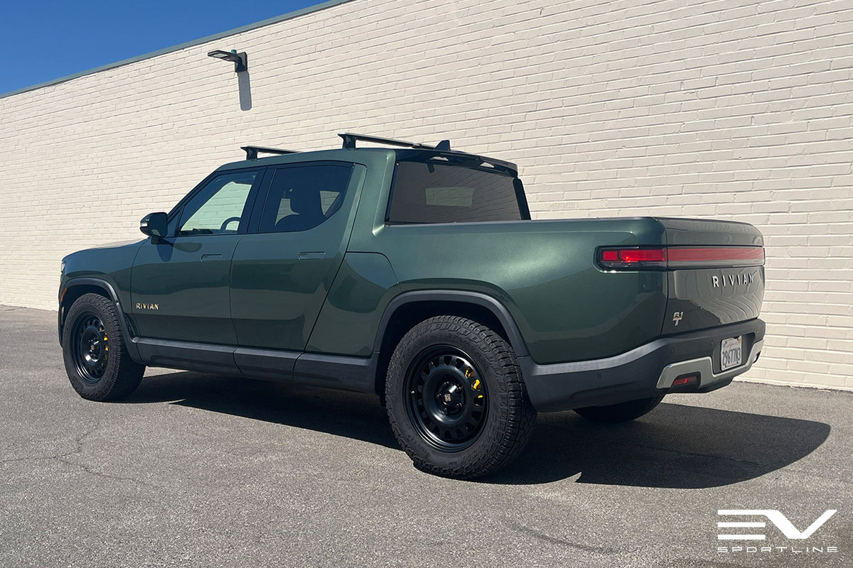 R1600 20&quot; Steel Wheel &amp; Tire Package by Team 1EV for Rivian R1T / R1S - Steelies