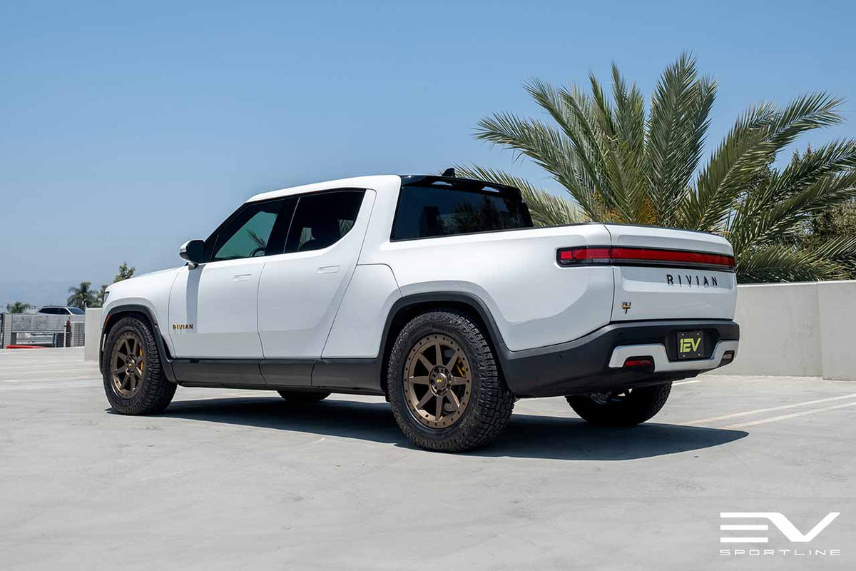 R800 Compass 8 Spoke 20&quot; Flow Forged Wheel &amp; Tire Package by Team 1EV for Rivian R1T / R1S Open Box Special!