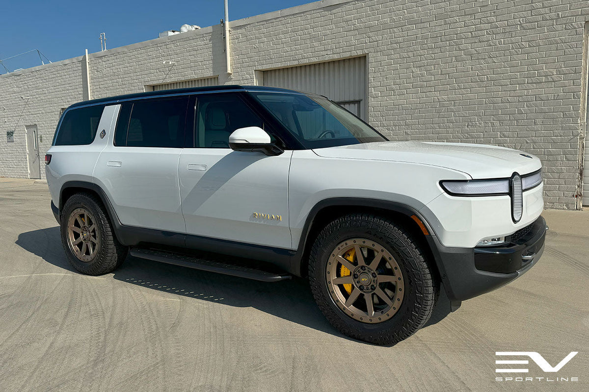 R800 Compass 8 Spoke 20&quot; Flow Forged Wheel &amp; Tire Package by Team 1EV for Rivian R1T / R1S Open Box Special!