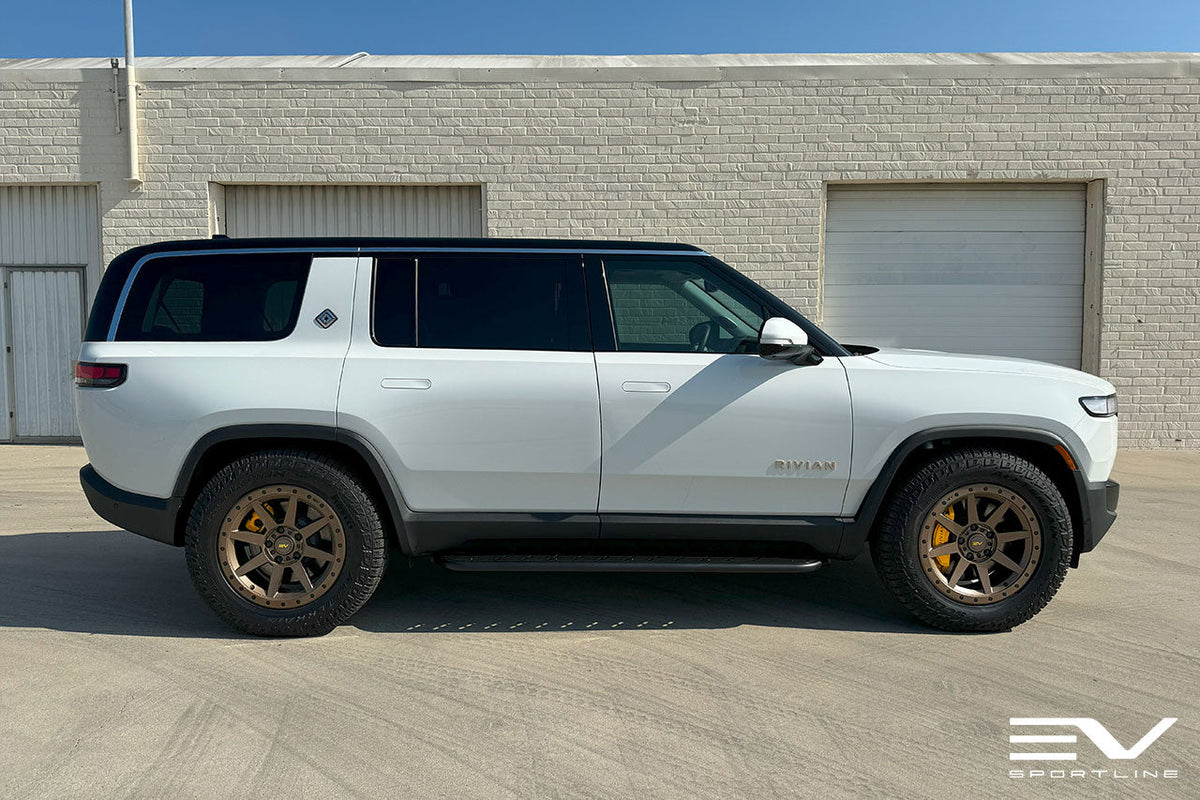 R800 Compass 8 Spoke 20&quot; Flow Forged Wheel &amp; Tire Package by Team 1EV for Rivian R1T / R1S Open Box Special!