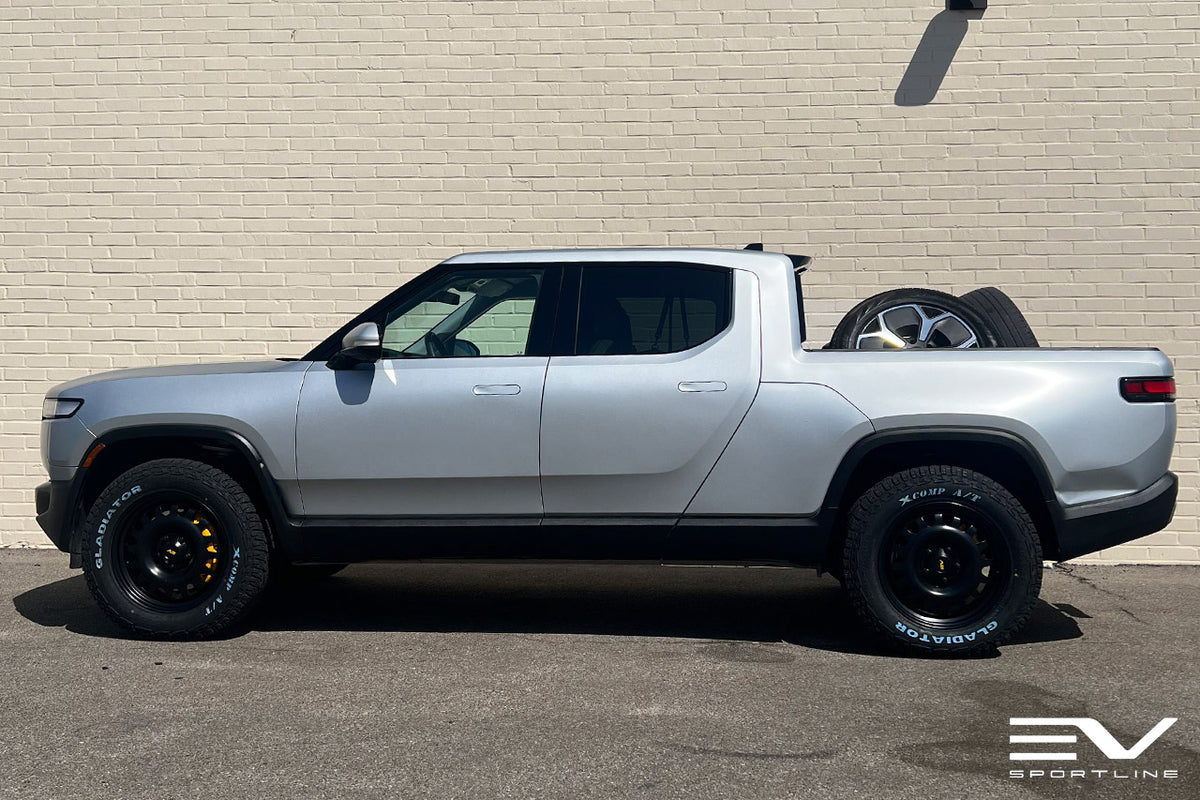 R1600 20&quot; Steel Wheel &amp; Tire Package by Team 1EV for Rivian R1T / R1S - Steelies