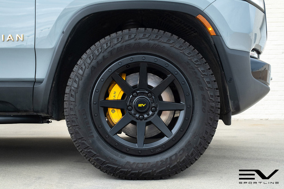 R800 Compass 8 Spoke 20&quot; Flow Forged Wheel &amp; Tire Package by Team 1EV for Rivian R1T / R1S Open Box Special!