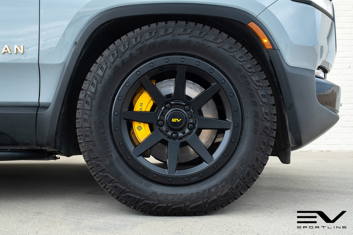 R800 Compass 8 Spoke 20&quot; Flow Forged Wheel &amp; Tire Package by Team 1EV for Rivian R1T / R1S Open Box Special!