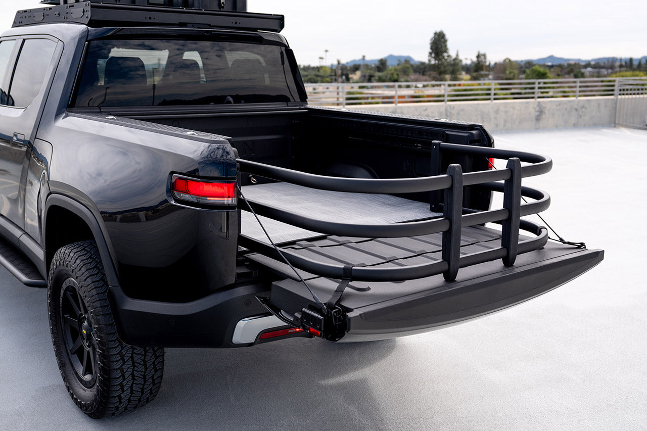 Team 1EV Flip-Out Bed Extender - RMaxx Exclusive No Drill / Bolt-on Design for Rivian R1T