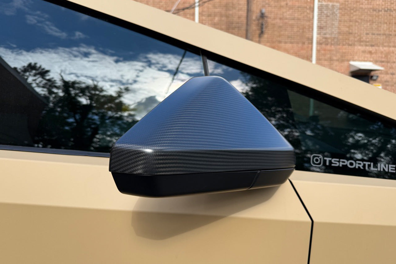 Tesla Cybertruck Precision Carbon Fiber Side Mirror Caps by T Sportline (Set of 2 Covers)