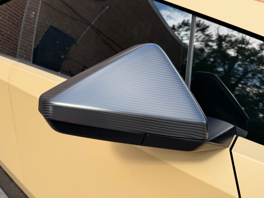 Tesla Cybertruck Precision Carbon Fiber Side Mirror Caps by T Sportline (Set of 2 Covers)