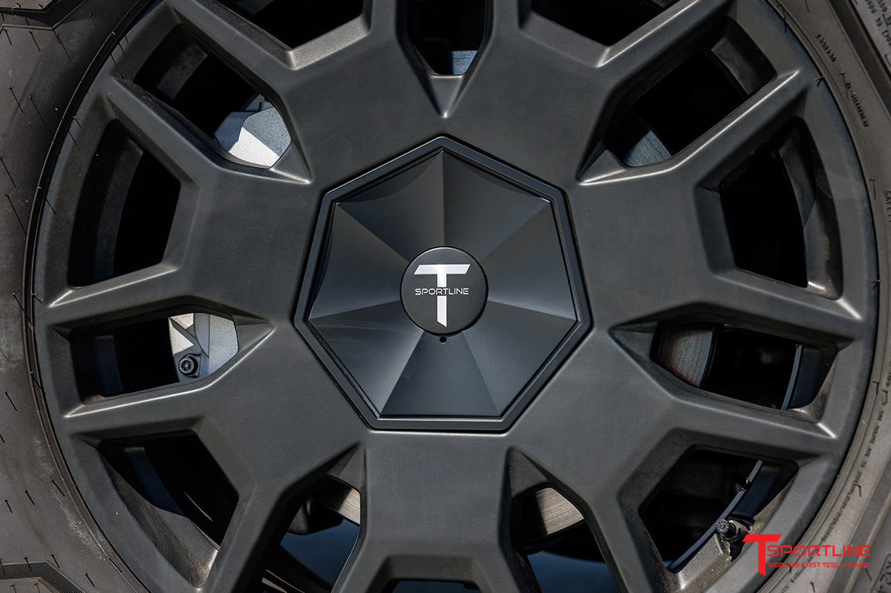 Tesla Cybertruck 7-Sided Hex Center Caps for Factory Wheels