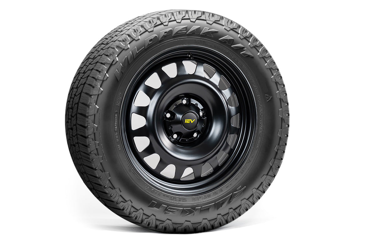 R1600 20&quot; Steel Wheel &amp; Tire Package by Team 1EV for Rivian R1T / R1S - Steelies