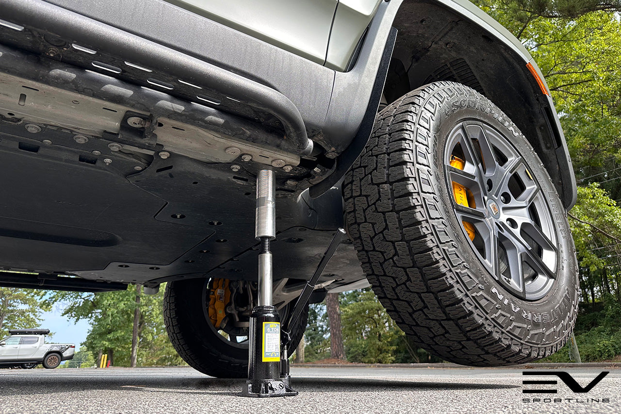 6 Ton Team 1EV Bottle Jack & Billet Aluminum Lifting Extension Pad Puck for Rivian R1T / R1S