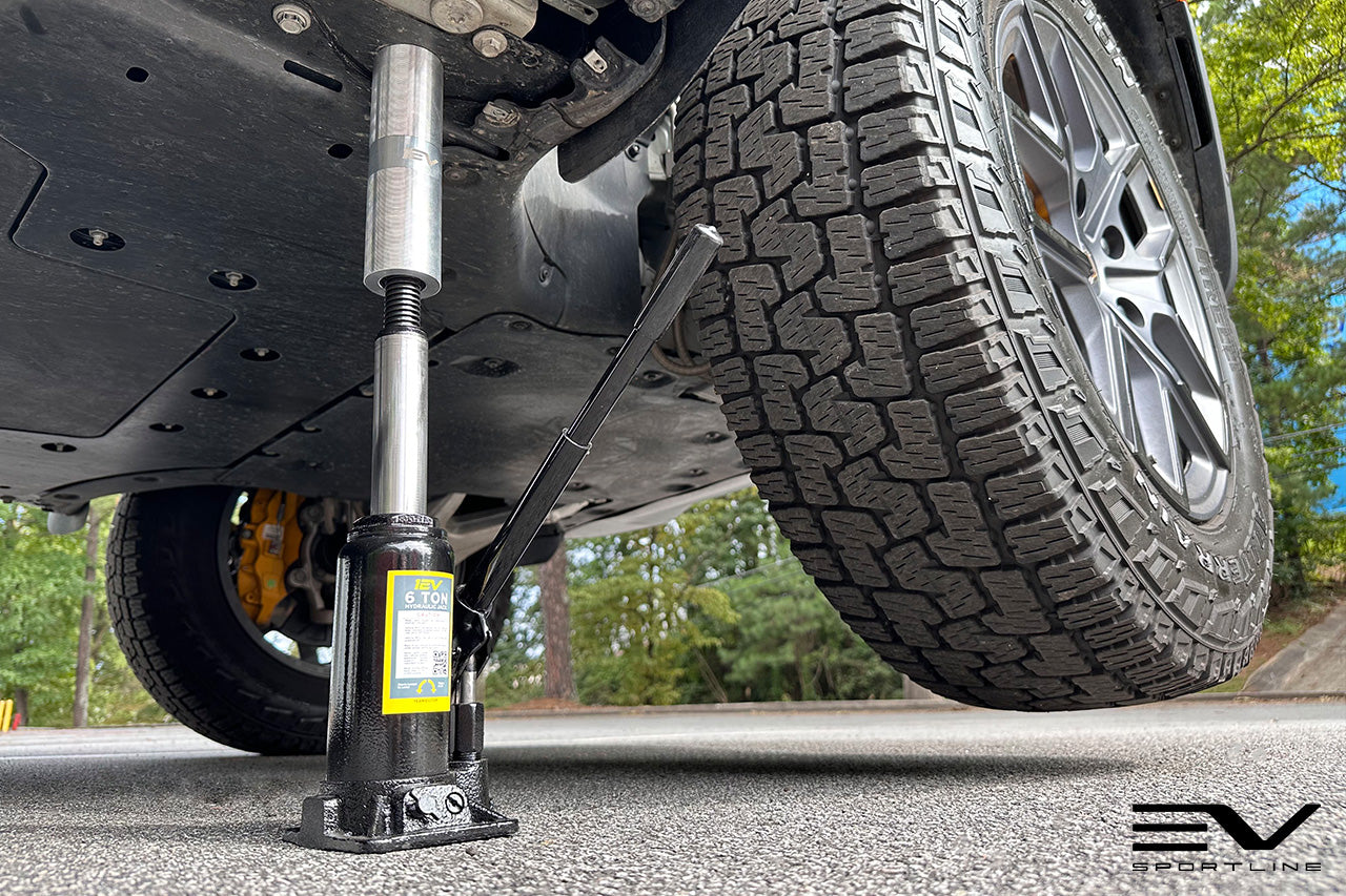 6 Ton Team 1EV Bottle Jack & Billet Aluminum Lifting Extension Pad Puck for Rivian R1T / R1S