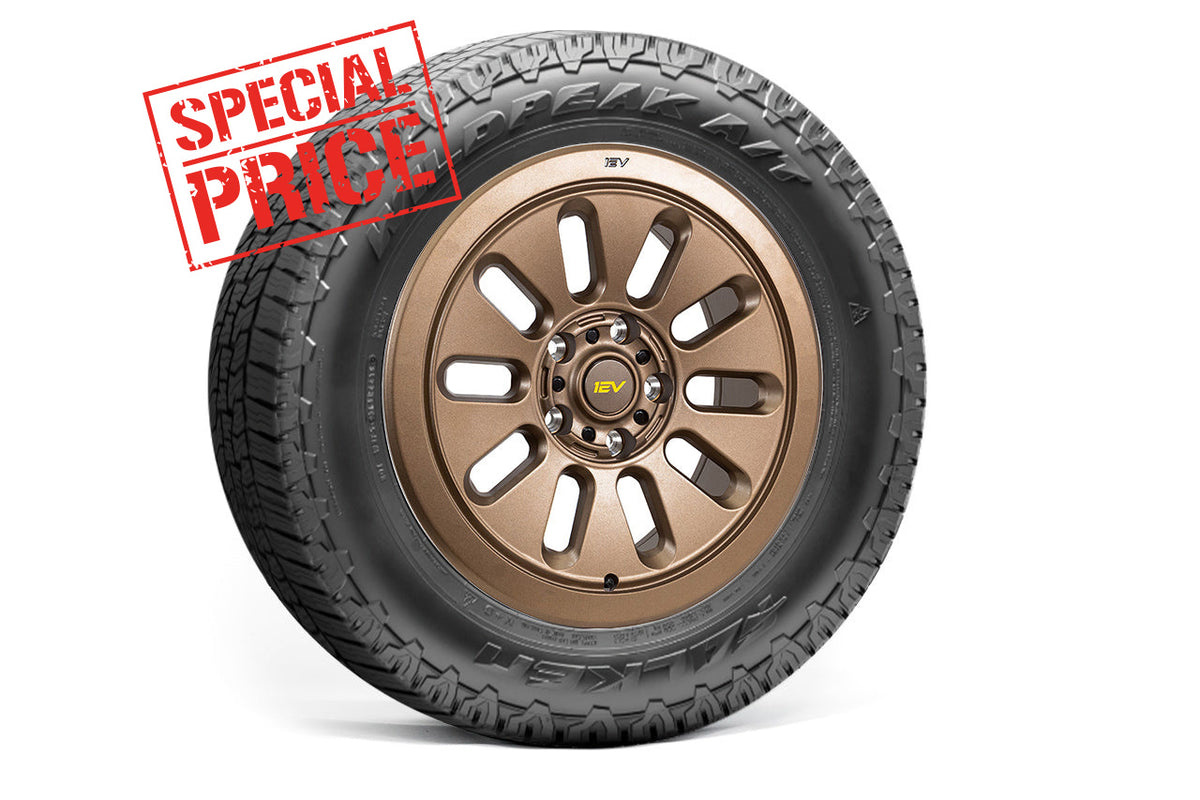 R1000 Adventure 10 Spoke 20&quot; Flow Forged Wheel &amp; Tire Package by Team 1EV for Rivian R1T / R1S Open Box Special!