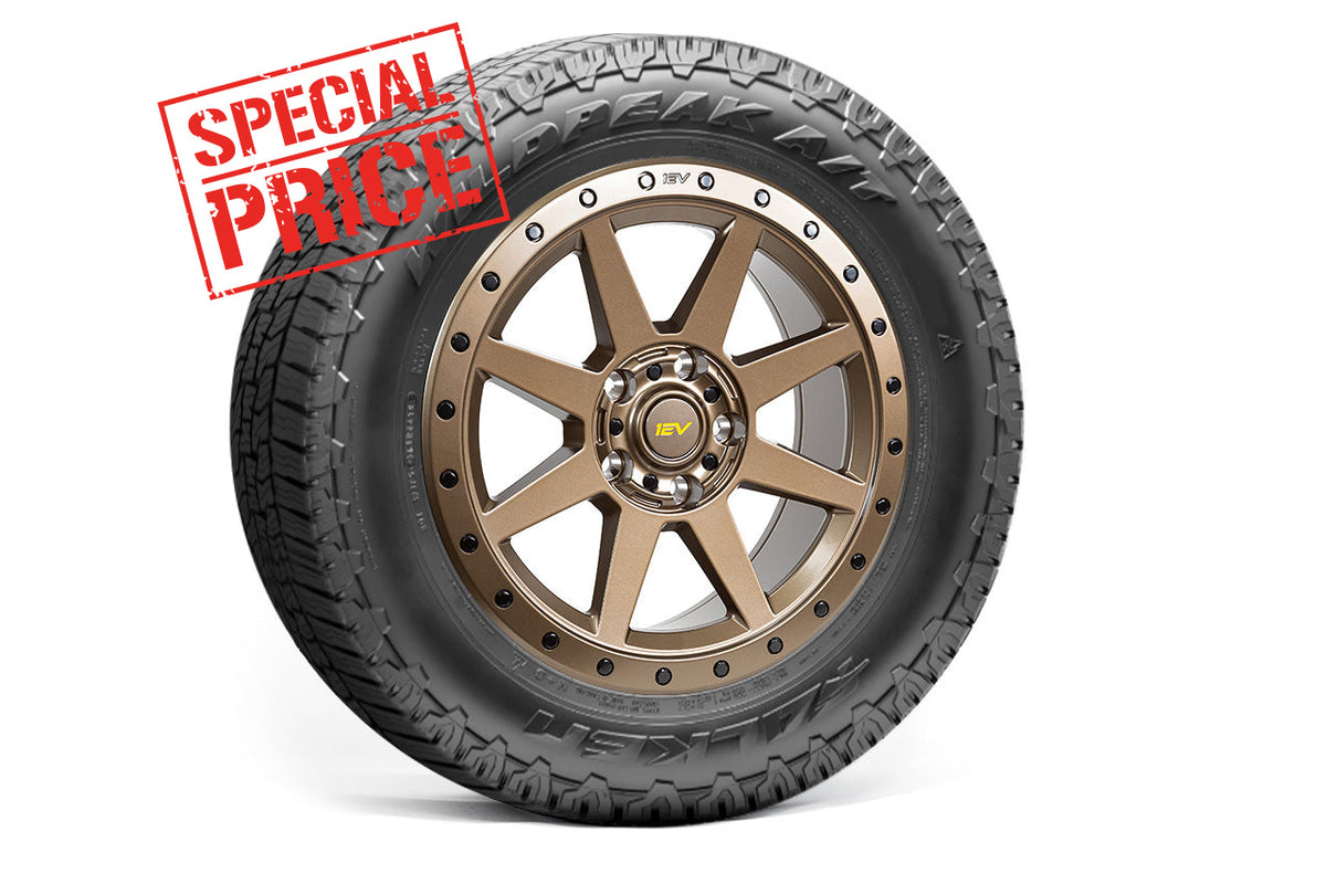 R800 Compass 8 Spoke 20&quot; Flow Forged Wheel &amp; Tire Package by Team 1EV for Rivian R1T / R1S Open Box Special!