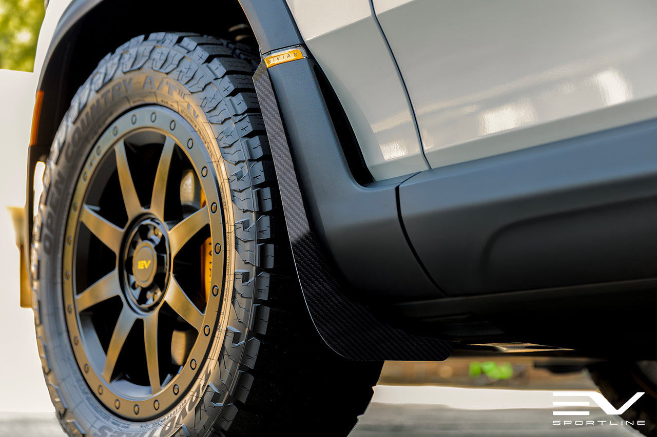 RMaxx Precision Fit Carbon Fiber Mud Flaps for Rivian R2 (Set of 4)