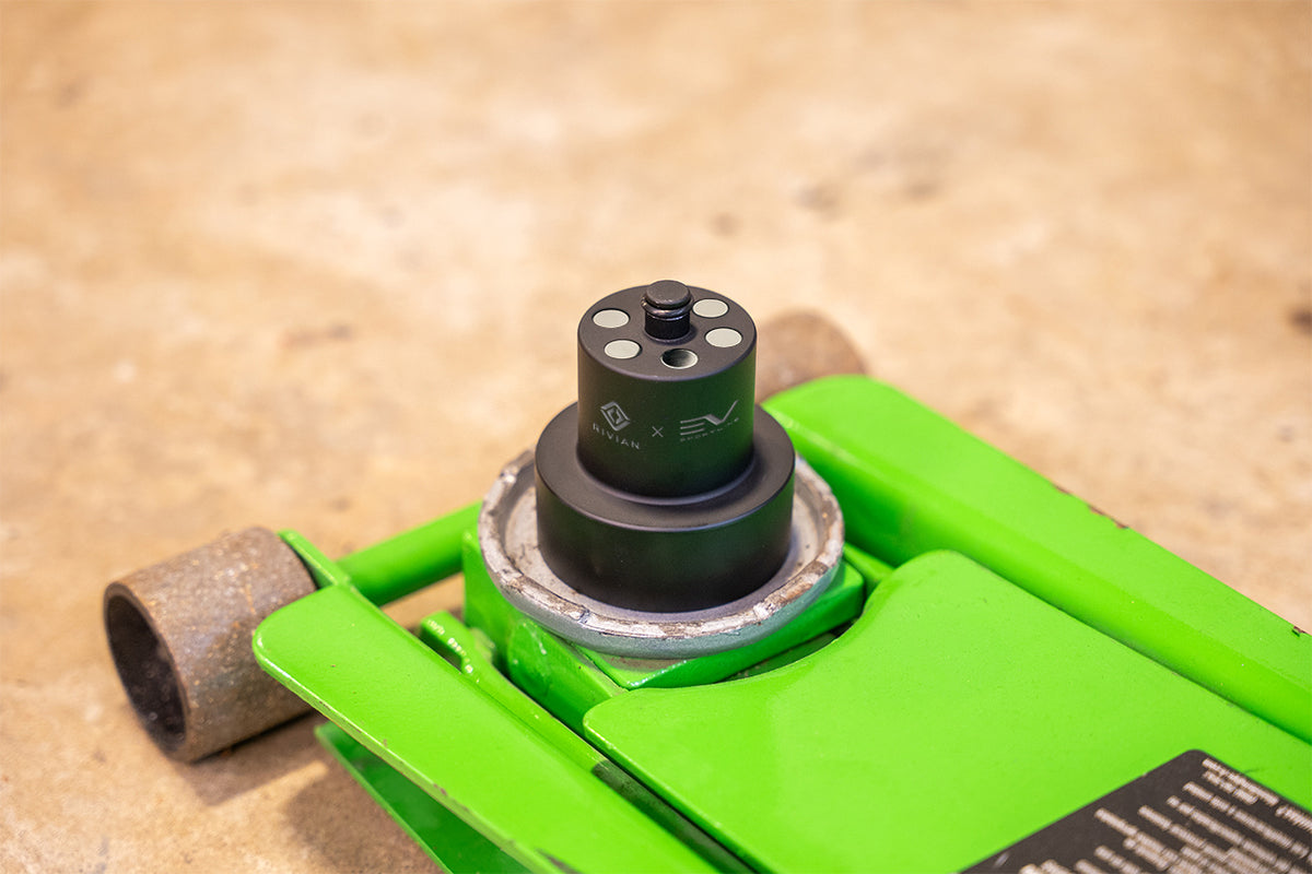 Rivian x EV Sportline R1T / R1S Jack Pad Pucks - Scout Series Billet Aluminum Heavy Duty Lifting Jack Pucks by Team 1EV