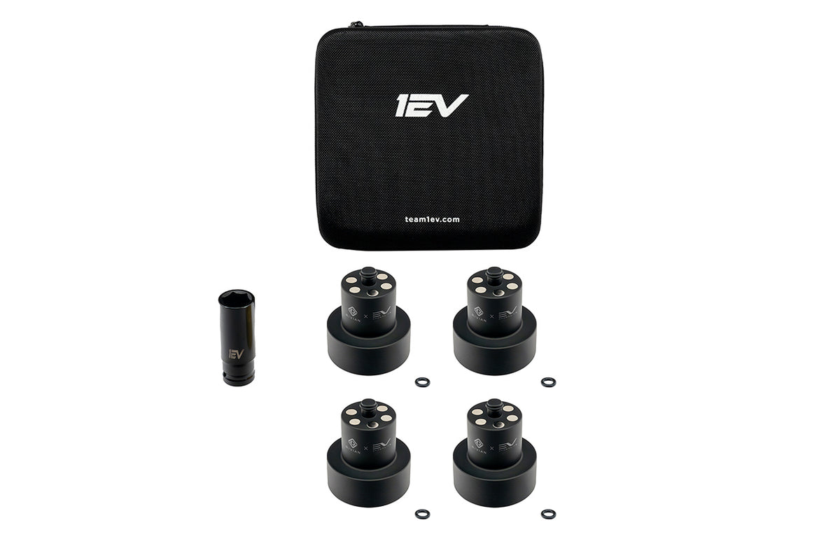 Rivian x EV Sportline R1T / R1S Jack Pad Pucks - Scout Series Billet Aluminum Heavy Duty Lifting Jack Pucks by Team 1EV