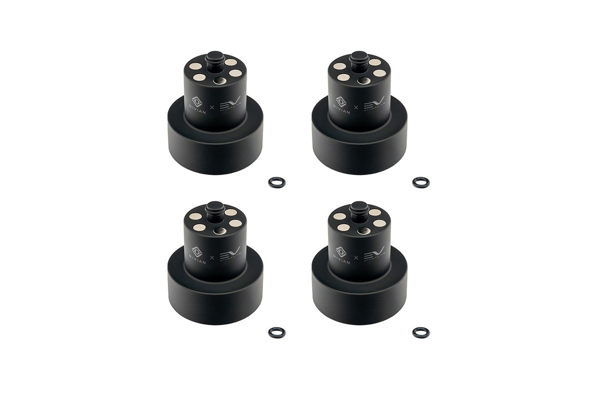 Rivian x EV Sportline R1T / R1S Jack Pad Pucks - Scout Series Billet Aluminum Heavy Duty Lifting Jack Pucks by Team 1EV