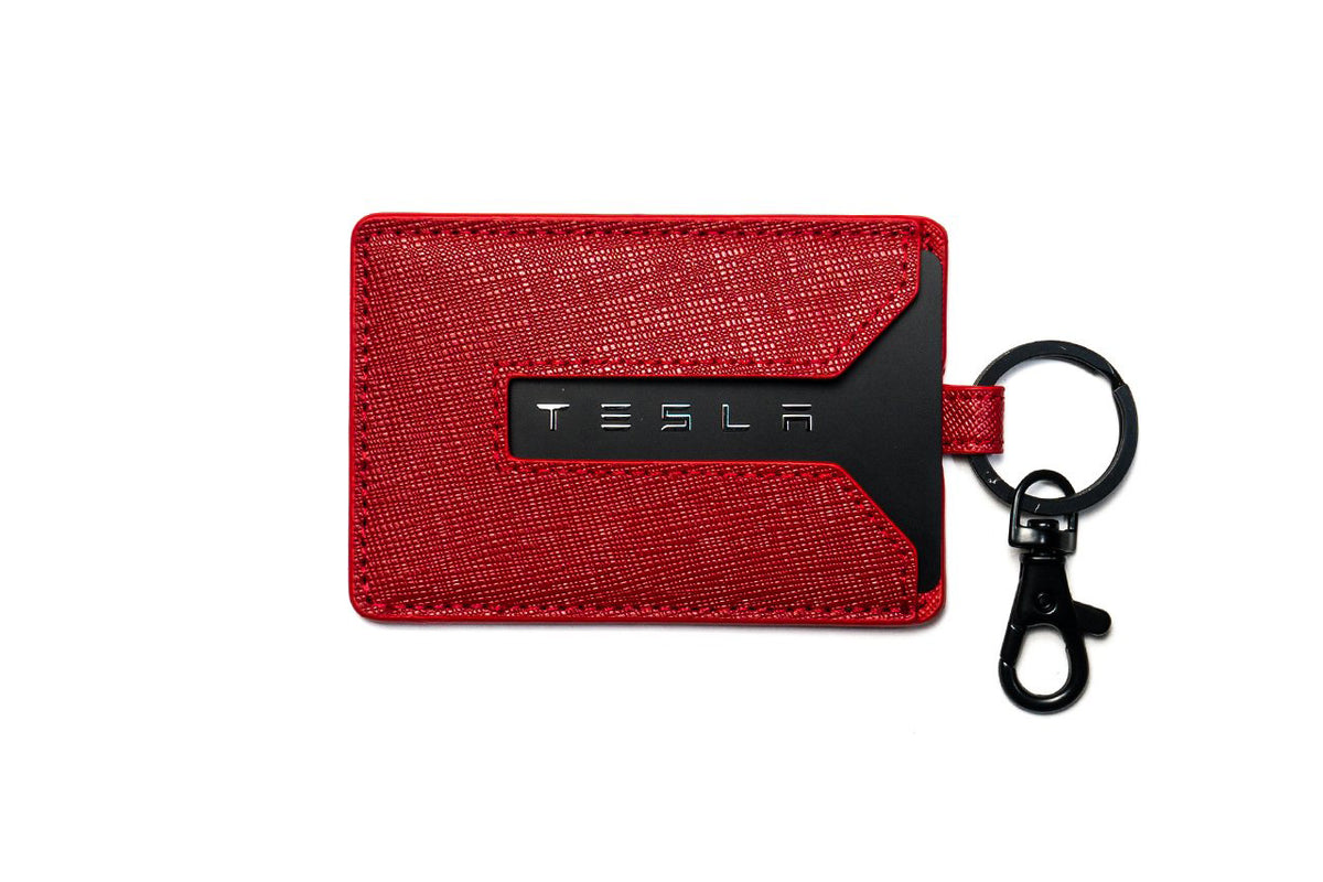 Tesla Model S 3 X Y Color Matched Leather Key Card Holder