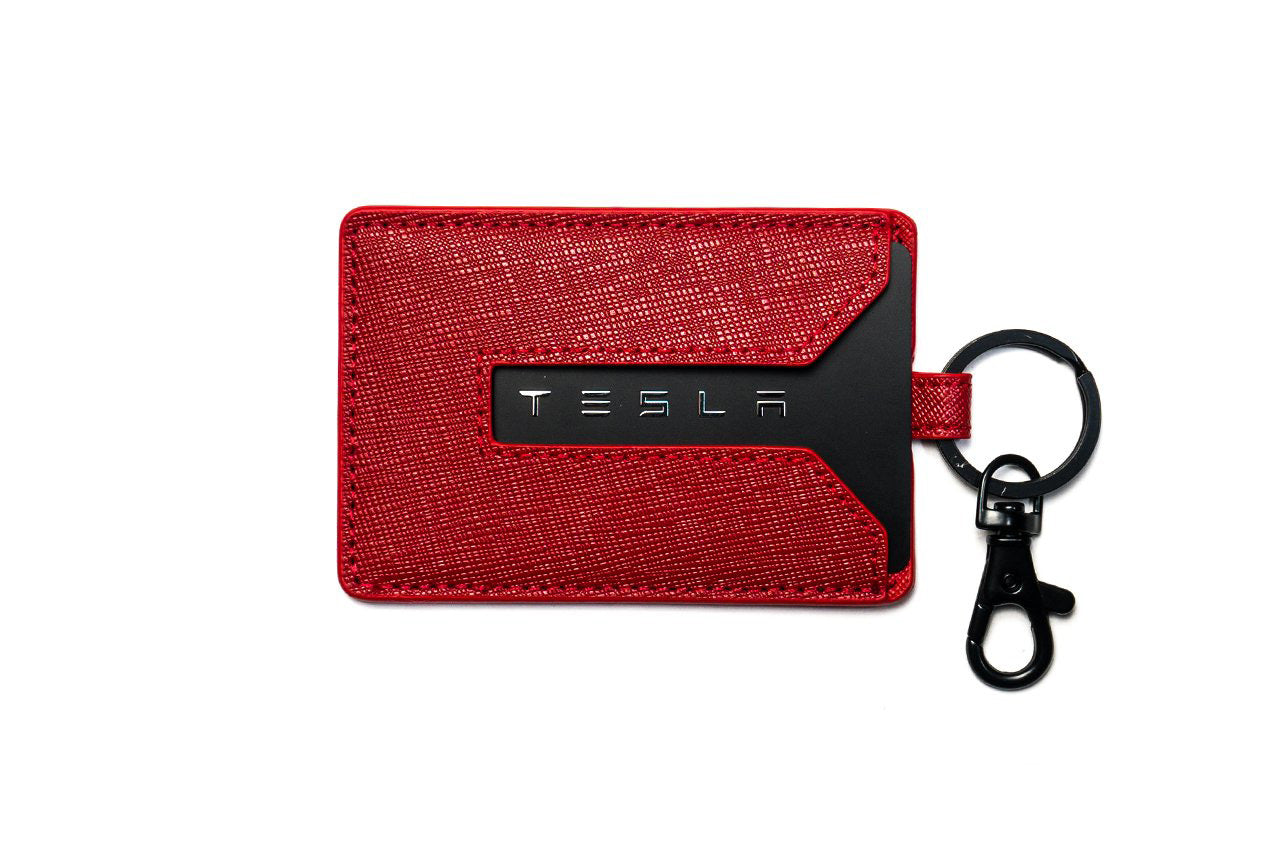 Tesla Model S 3 X Y Cybertruck Color Matched Leather Key Card Holder