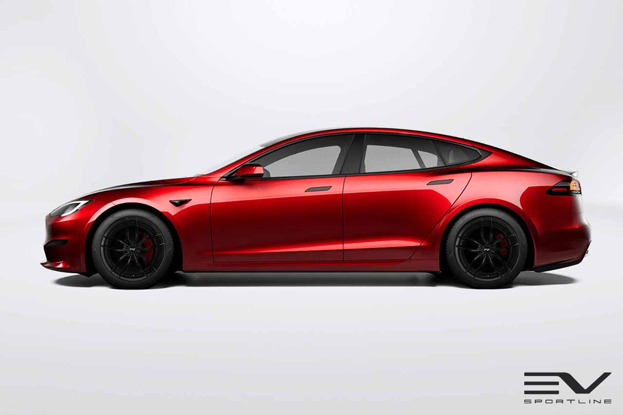 Niche Vosso M203 Matte Black 20" Tesla Model S Long Range & Plaid Wheel and Tire Package (Set of 4)