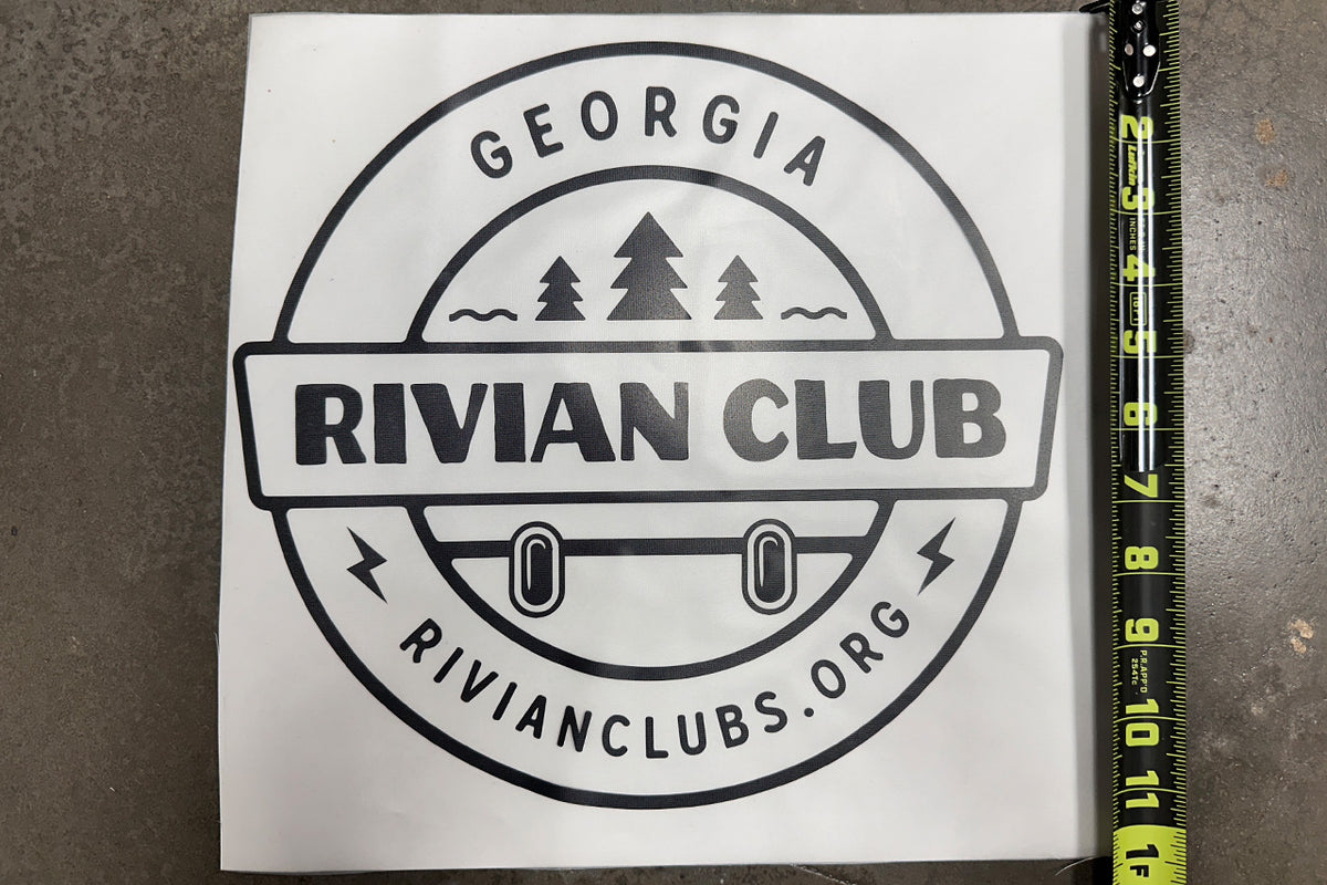 Rivian Clubs of America - Chapter Window Sign - 12&quot; Transfer Cut Vinyl