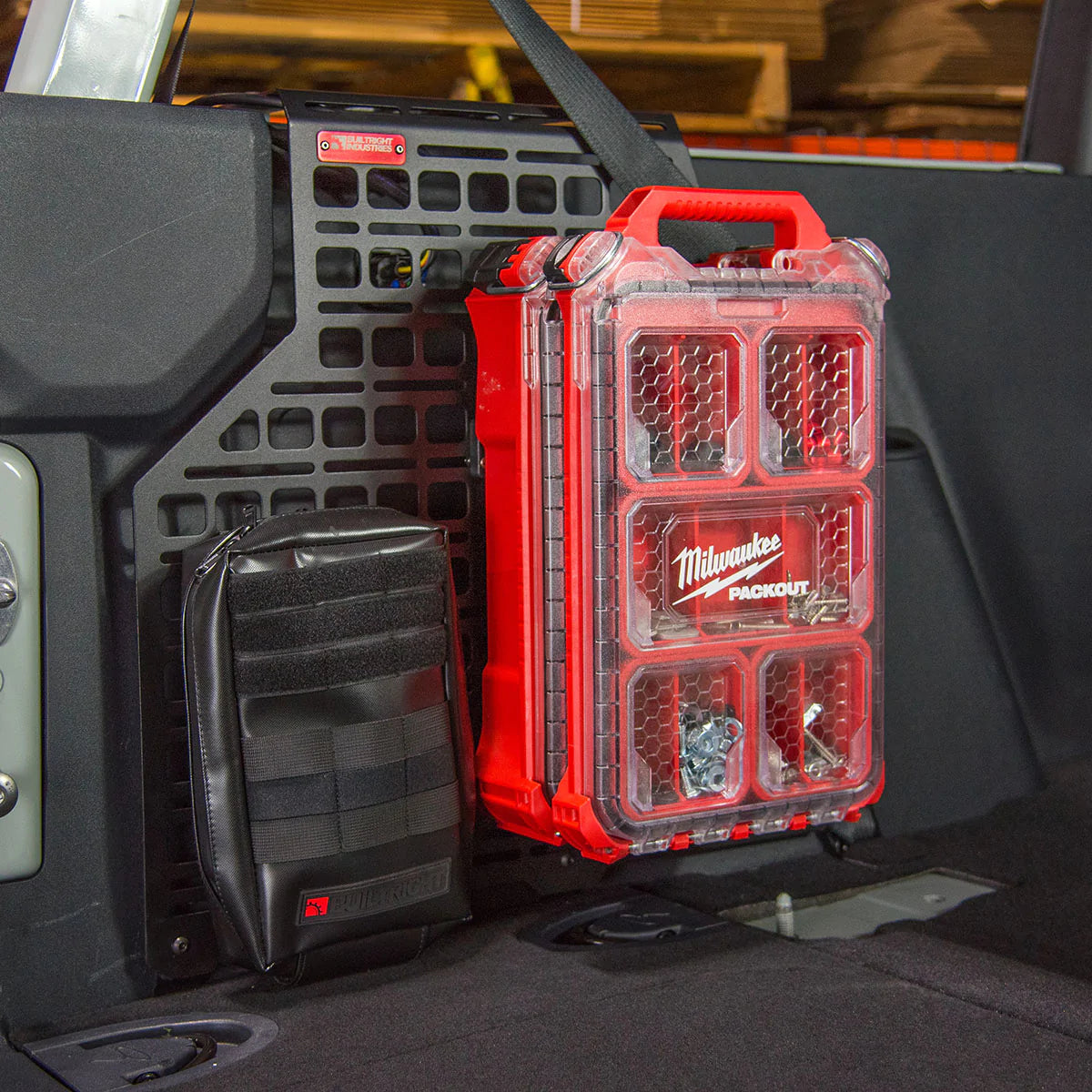Milwaukee Tools Packout Case Tote System Mounting Brackets for BuiltRight Bedside MOLLE Panel