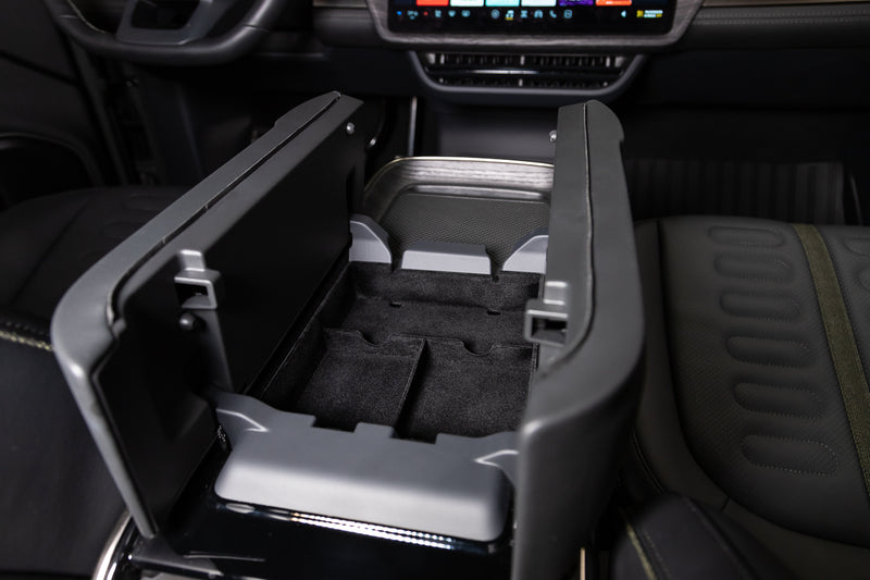 Rivian R1T / R1S Center Armrest Console Soft Lined 3-Pocket Composite ...