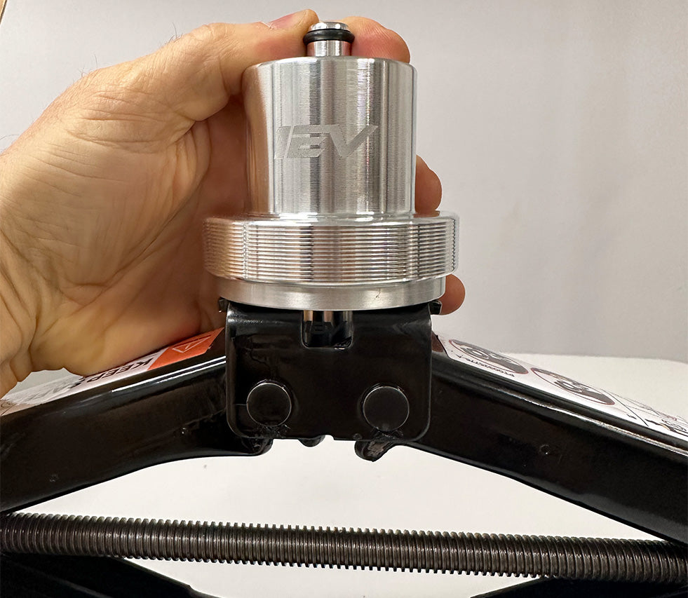 Stabilizing Aluminum Pad Puck Topper for Rivian R1T / R1S OEM Factory Spare Tire Scissor Jack Heavy