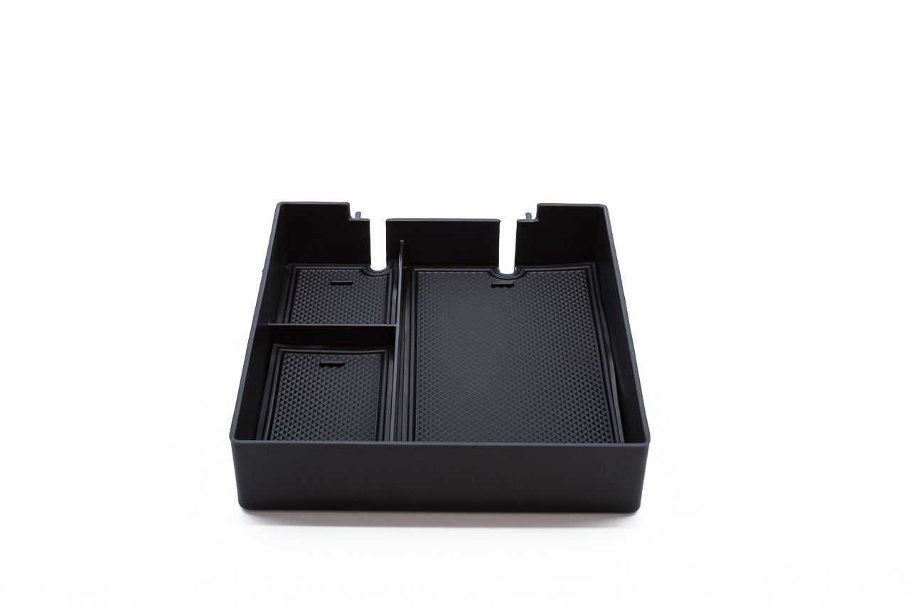 Center Armrest Console Silicone Lined 3-Pocket Composite Organizer Tray for Rivian R1T / R1S