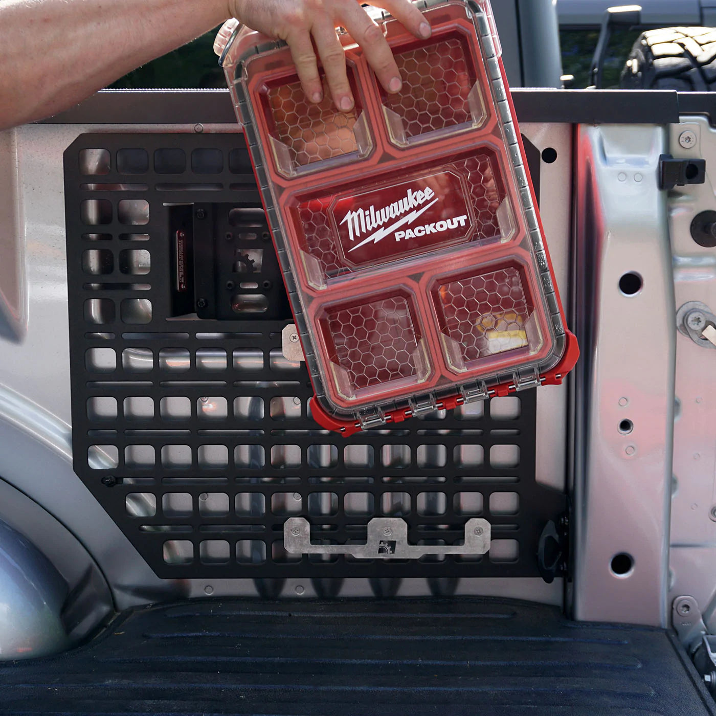 Milwaukee Tools Packout Case Tote System Mounting Brackets for BuiltRight Bedside MOLLE Panel