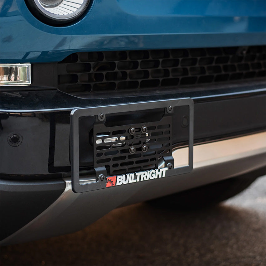 No Mods Bolt-On License Plate Mount Kit for Rivian R1T / R1S by BuiltRight