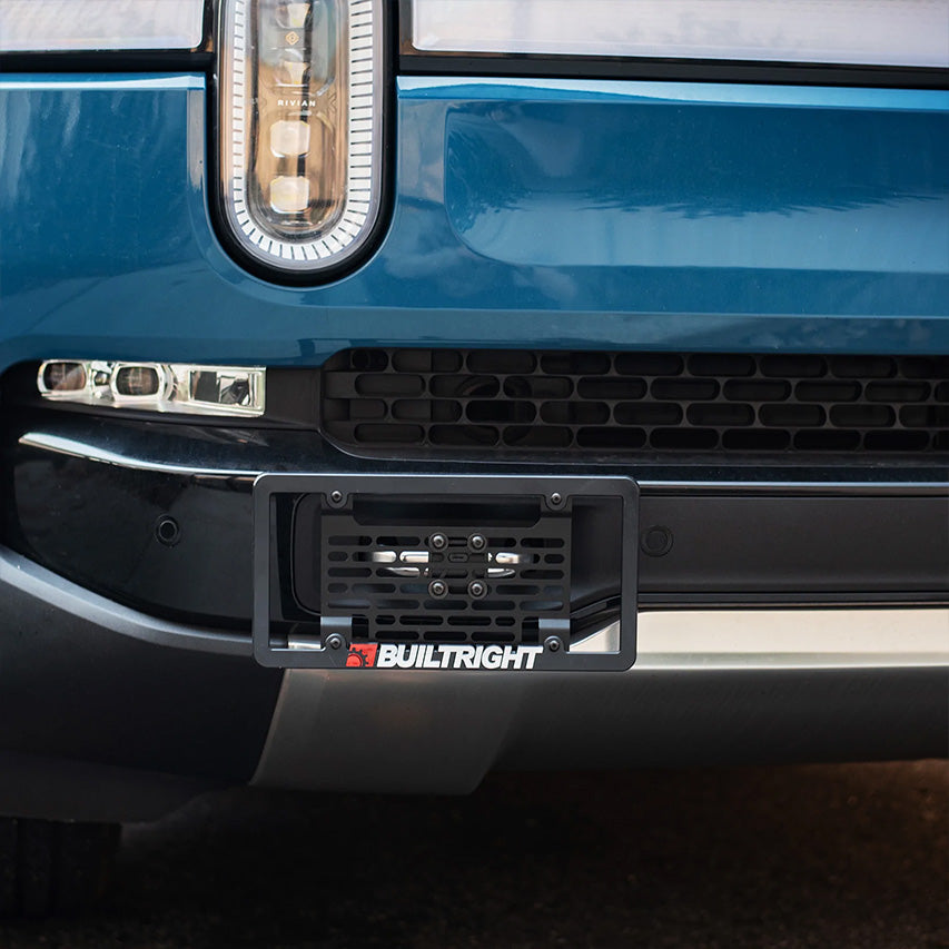 Rivian R1T R1S No Mods Bolt-On License Plate Mount Kit by BuiltRight