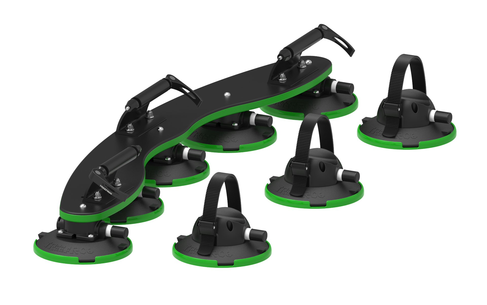 TreeFrog Pro 3 Vacuum Mounted Roof Mount Road & Mountain 3-Bike Triple Rack