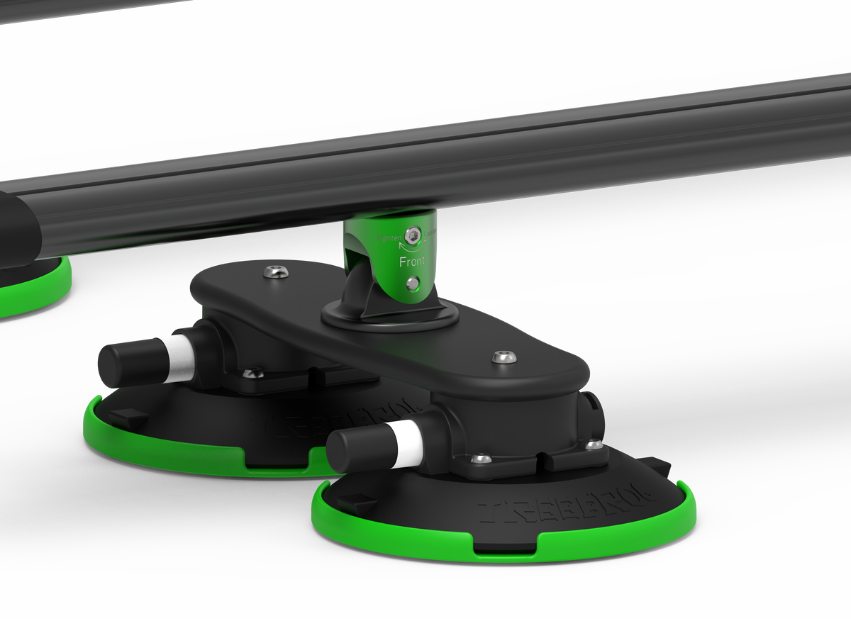 TreeFrog Pro Black Vacuum Mounted Crossbar Multi-Sport &amp; Cargo Roof Rack