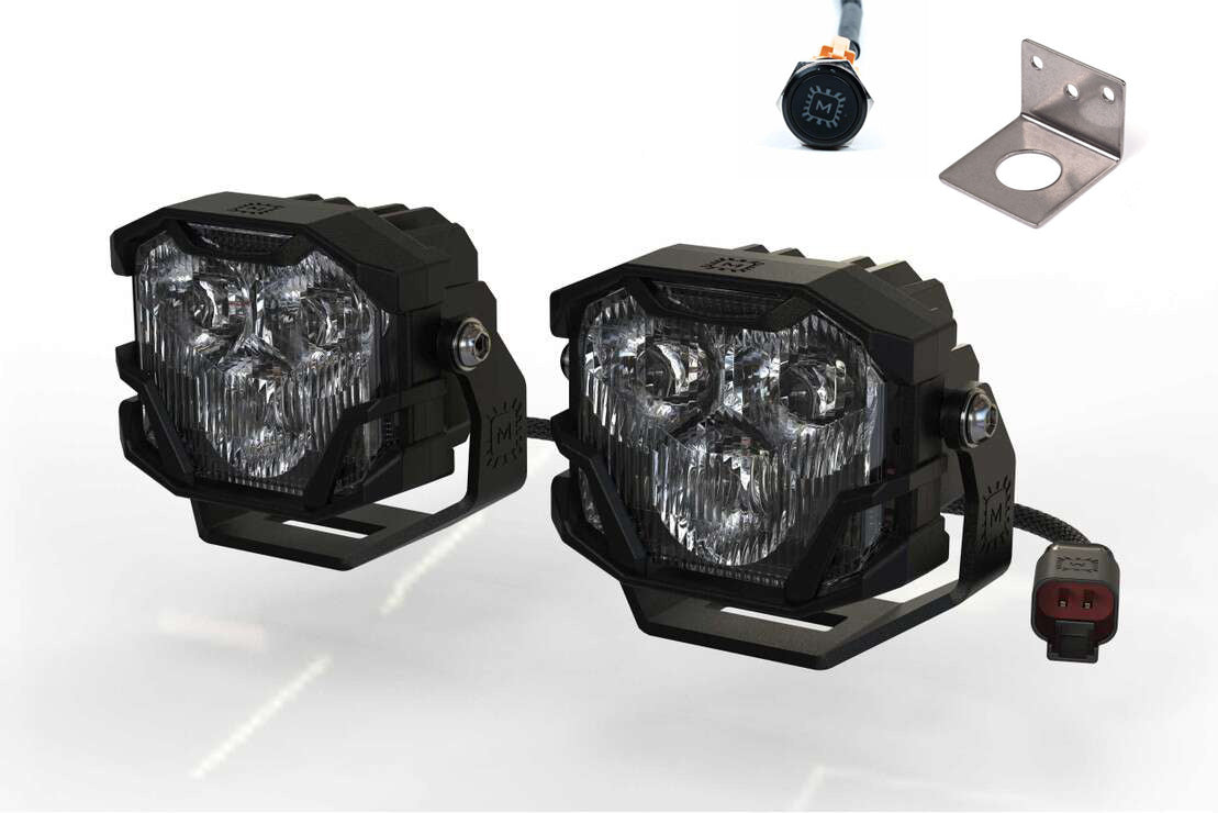 Team 1EV LED Pod A-Pillar Ditch Lights System with Morimoto 4Bangers for Ford F-150 Lightning