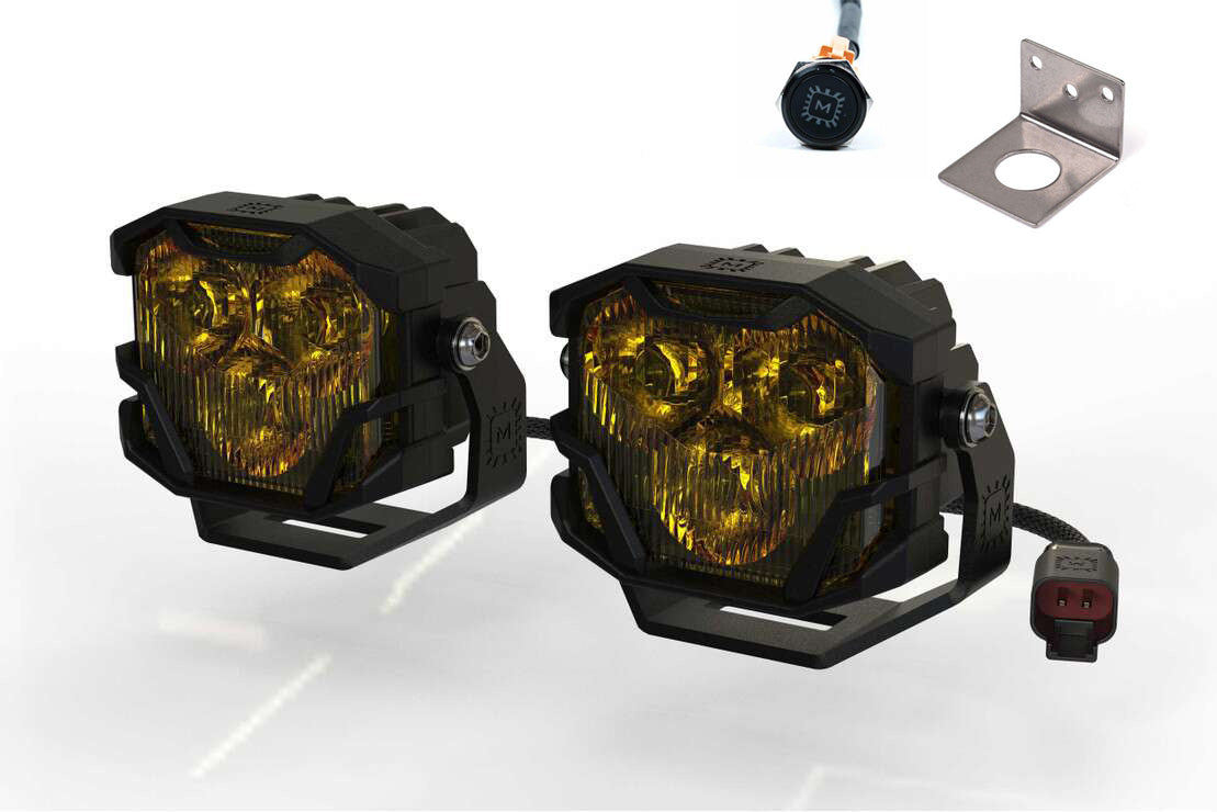 Team 1EV LED Pod A-Pillar Ditch Lights System with Morimoto 4Bangers Rivian R1T / R1S