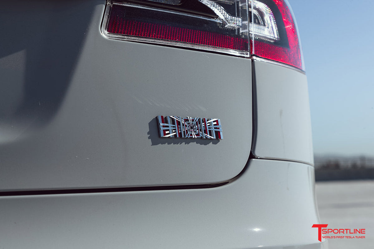 PLAID Logo Badge Trunk Emblem (fits Tesla)