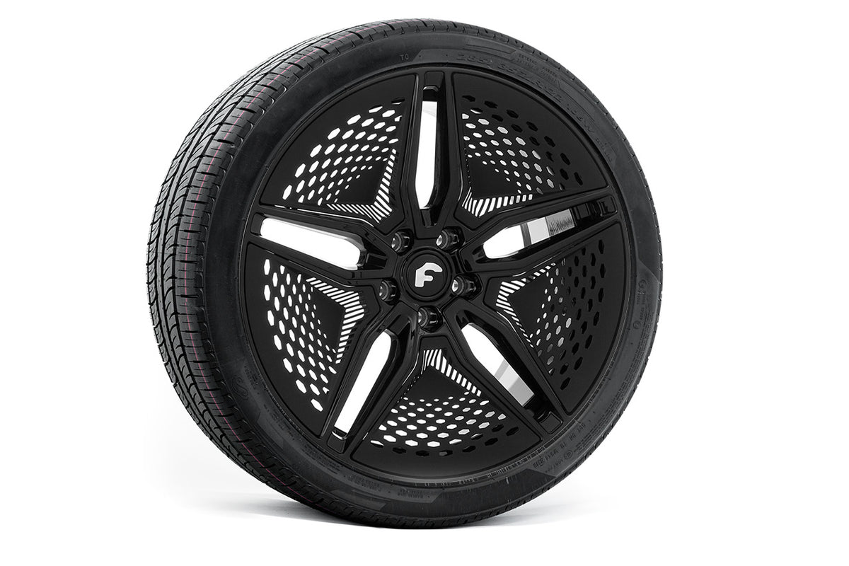 Forgiato E Vecolo EV 001 22&quot; Tesla Model X 2021+ LR / Plaid Wheel and Tire Package (Set of 4)