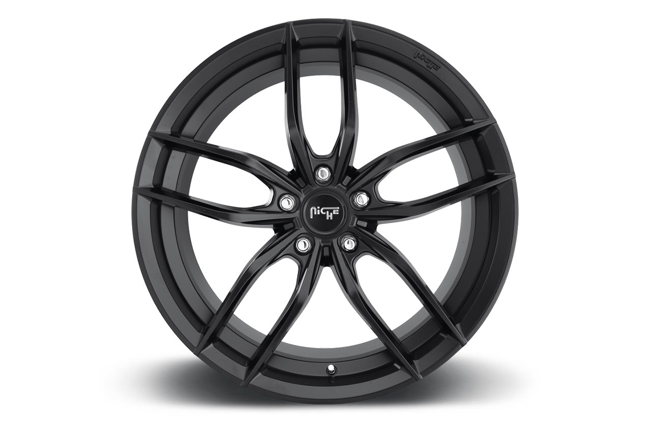 Niche Vosso M203 Matte Black 20" Tesla Model S Long Range & Plaid Wheel and Tire Package (Set of 4)