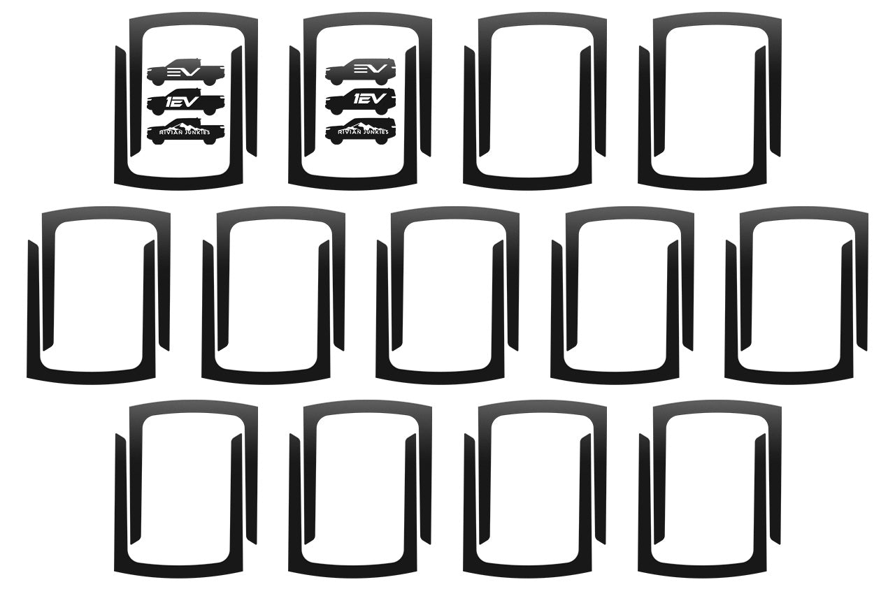 Black-Out Accent Vinyl Spoke Decals for Rivian R1T / R1S Factory 20" All Terrain Wheels