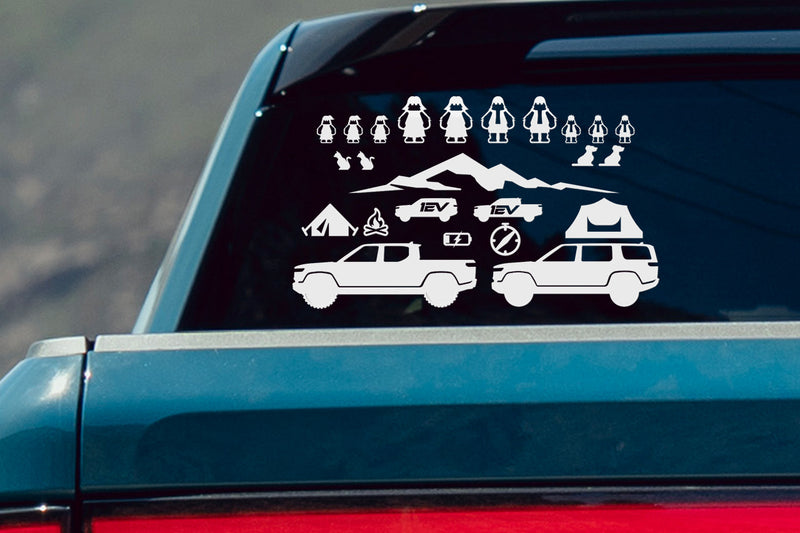 Furriest Overland Adventure Family & Pet Vinyl Window Sticker Decal Ki ...