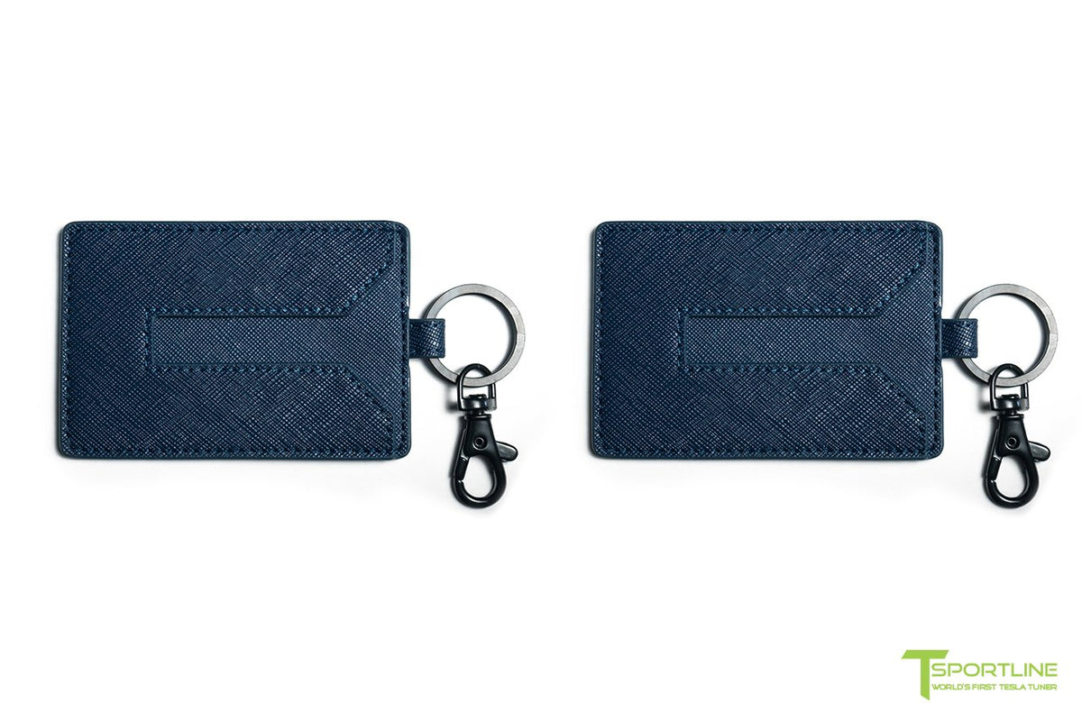 Tesla Model S 3 X Y Color Matched Leather Key Card Holder (Set of 2)