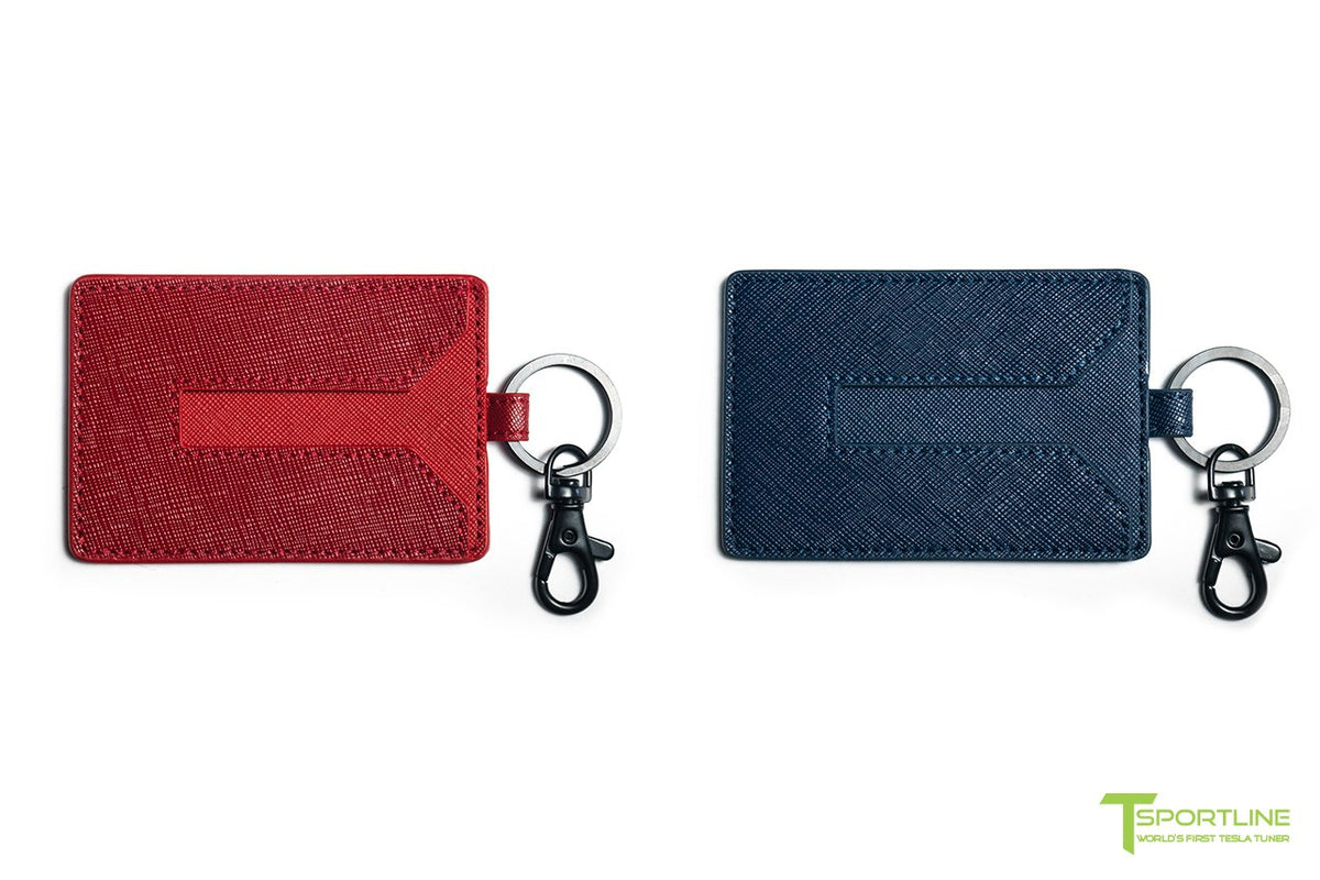 Tesla Model S 3 X Y Color Matched Leather Key Card Holder (Set of 2)