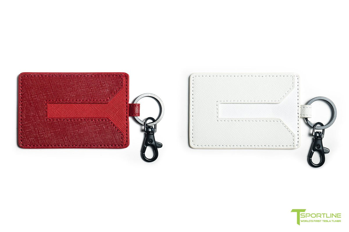 Tesla Model S 3 X Y Color Matched Leather Key Card Holder (Set of 2)