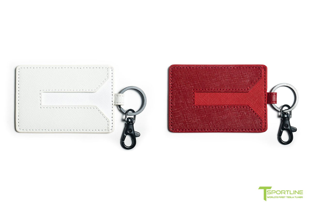 Tesla Model S 3 X Y Color Matched Leather Key Card Holder (Set of 2)