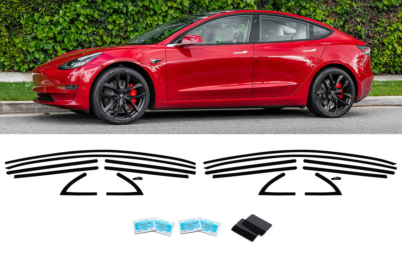 Tesla Model 3 Blackout Chrome Delete Vinyl Trim Kit